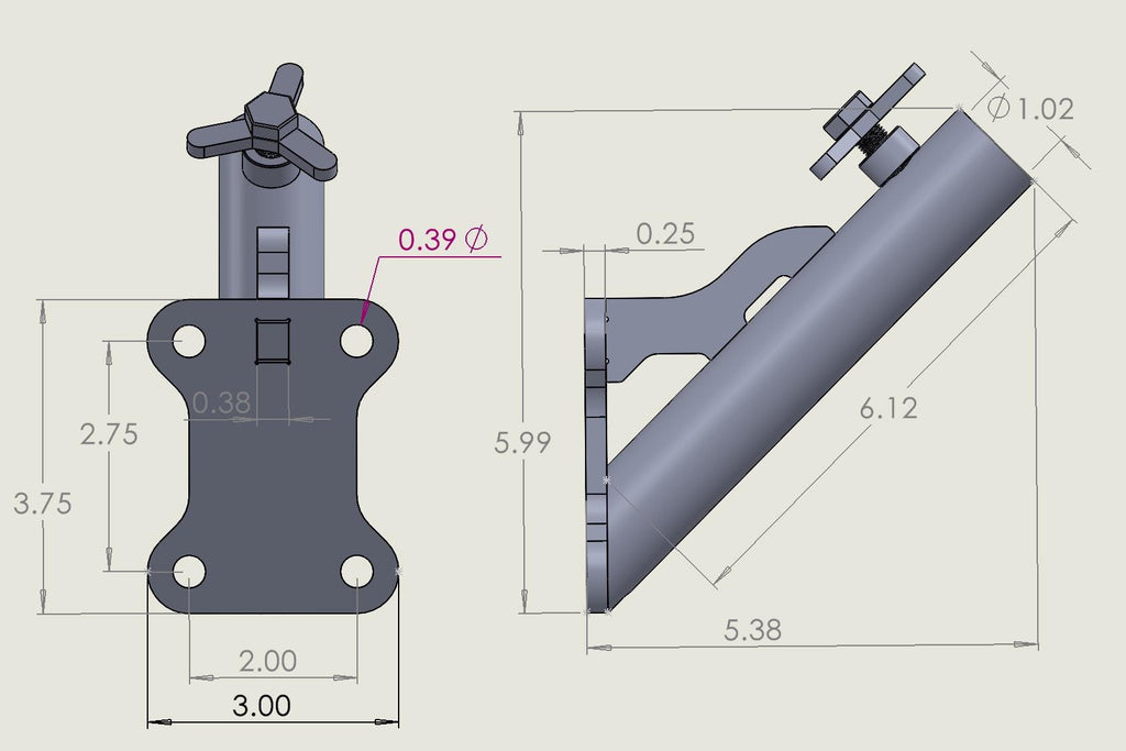 Model 4, 1" STAINLESS Flagpole Mount