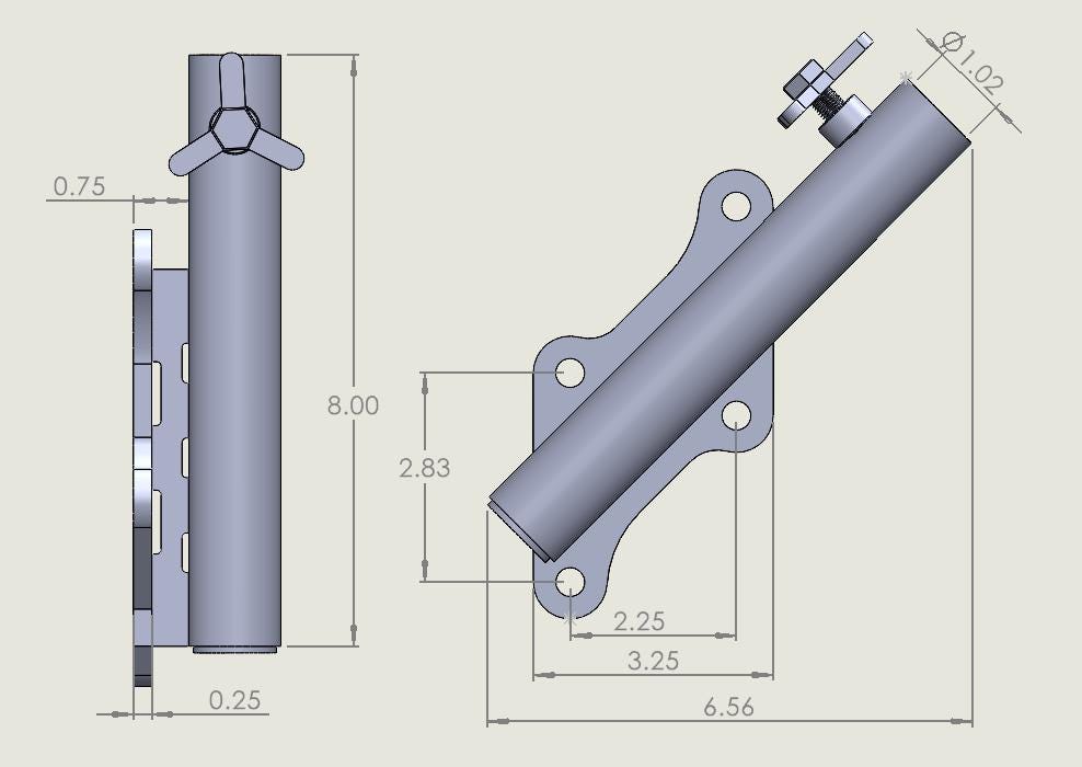Model-L/R, 1" STAINLESS Flagpole Mount