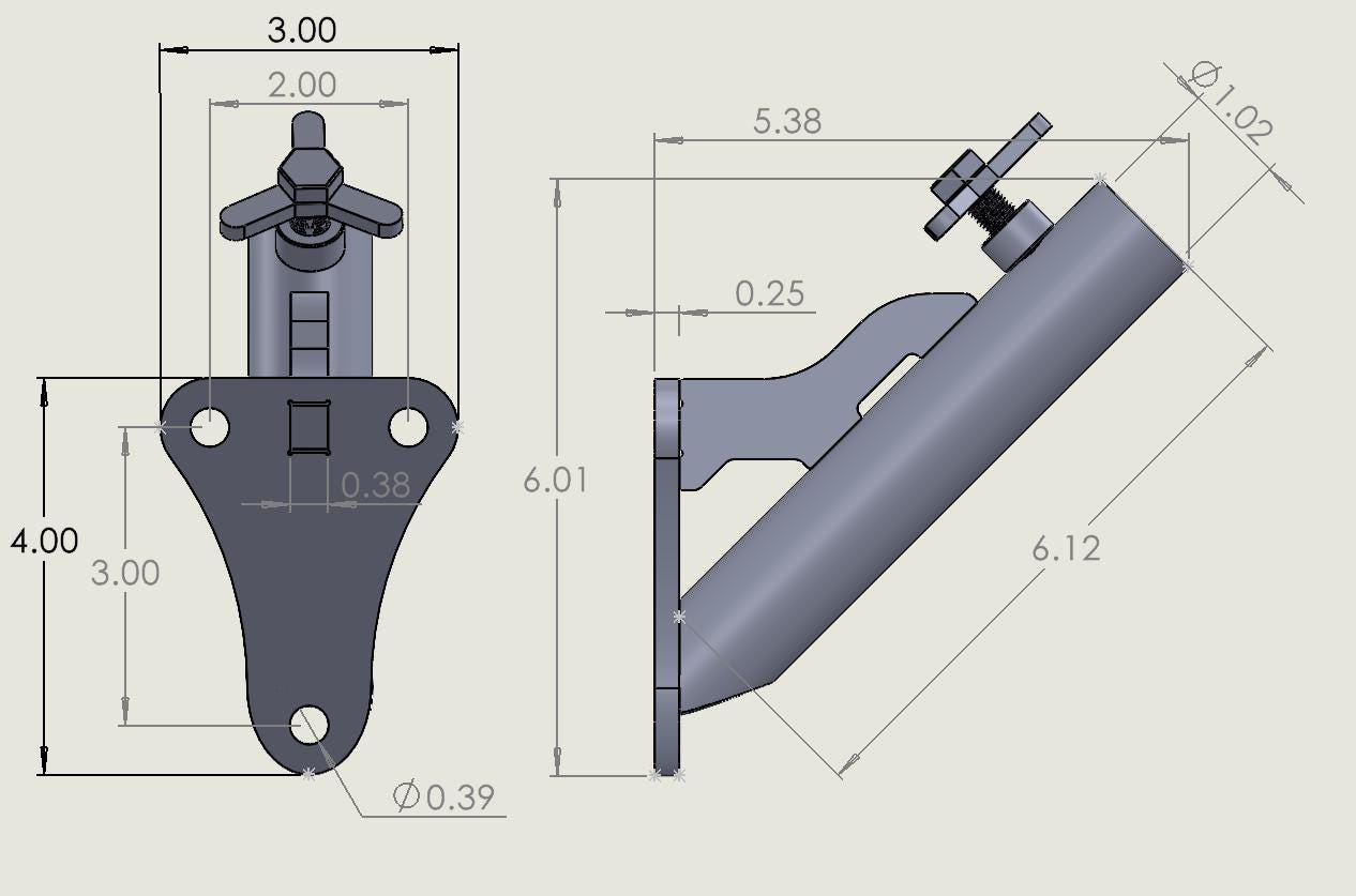 Model-3, 1" STAINLESS Flagpole Mount